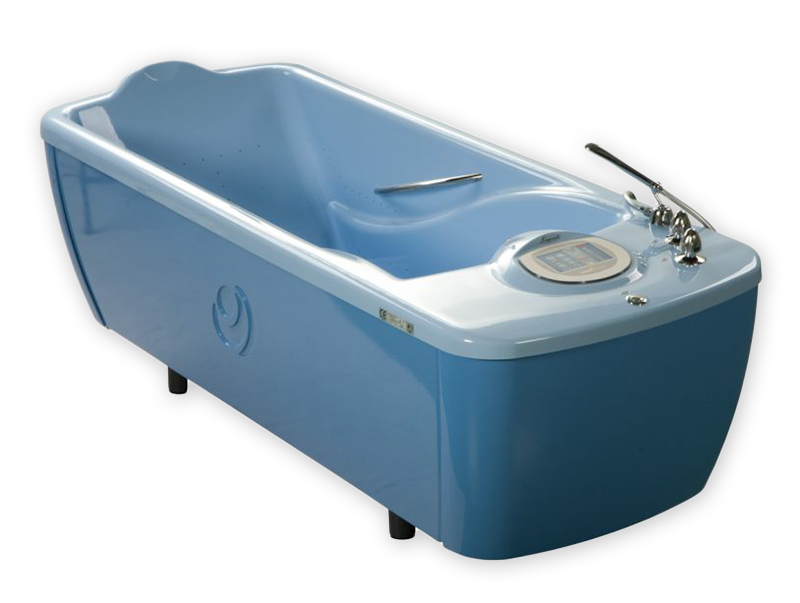 Computer-controlled hydromassage bath with intelligent and automatic functions and simple operation using a large touch screen. The bathtub has a powerful massage system with several massage zones.
